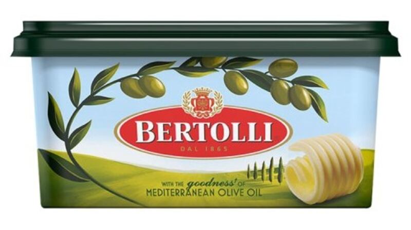 Bertolli’s Olive Oil spread uses far more rapeseed, palm and sunflower oils “in varying proportions” adding up to 39 per cent