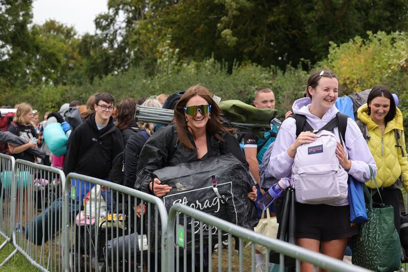 Electric Picnic 2025: Campers arrive at the Stradbally site for the weekend festival. Photograph: Alan Betson