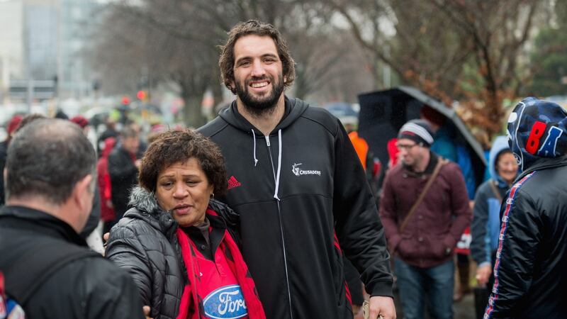 Sam Whitelock will earn his 100th All Blacks cap against the Wallabies in Sydney. Photograph:  Kai Schwoerer/Getty