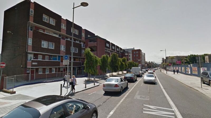 The man was found in a car in an underground carpark at Sheridan Court, Dorset Street. Photograph:  Google Street