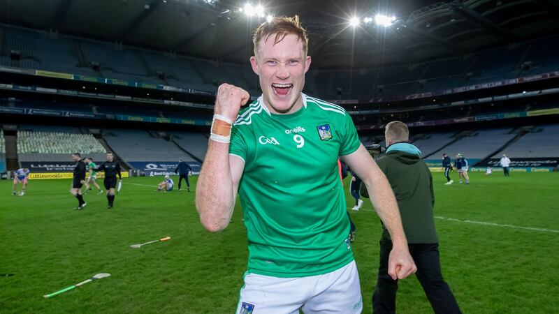 Will O’Donogue celebrates Limerick’s All-Ireland final win over Waterford. Photograph: Morgan Treacy/Inpho