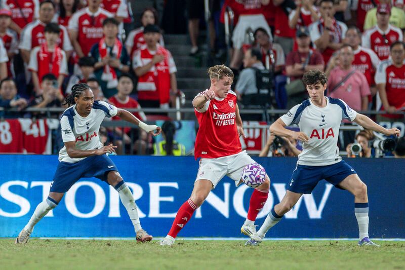 Viktor Gyokeres of Arsenal playing against Tottenham Hotspur. Photograph: Yu Chun Christopher Wong/Eurasia Sport Images/Getty