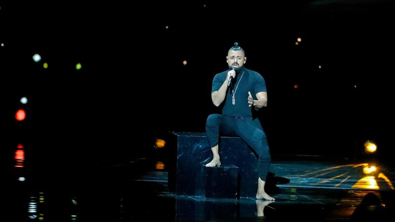 Hungary's Joci Papai performs the song Az én apám during the first semi-final of the 64th edition of the Eurovision Song Contest 2019 at Expo Tel Aviv on May 14, 2019, in the Israeli coastal city. (Photo by Jack GUEZ / AFP)JACK GUEZ/AFP/Getty Images