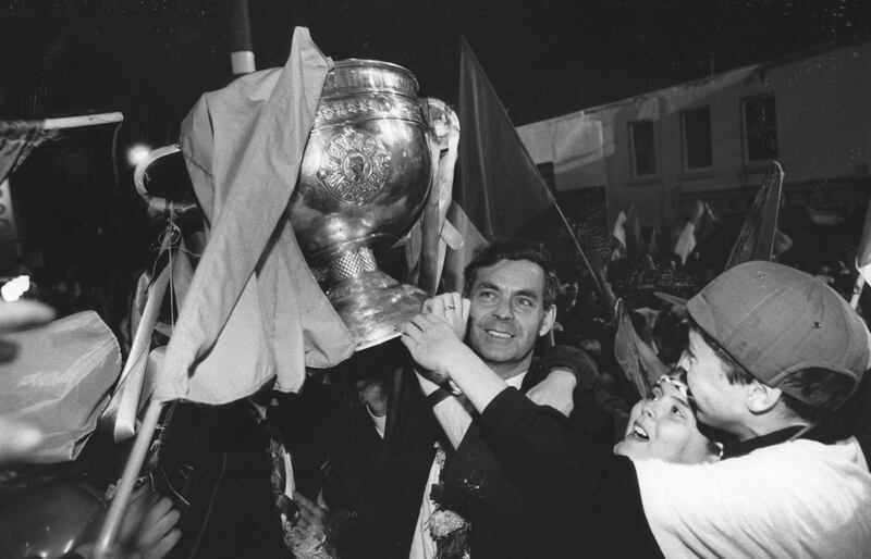 Donegal homecoming: McEniff with the Sam Maguire in 1992. Photograph: Billy Stickland/Inpho