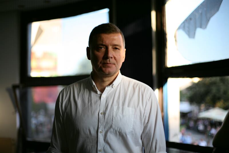 Nebojsa Zelenovic, co-leader of the green Together party, in the town of Sabac. Photograph: Tess Mallinder Heron