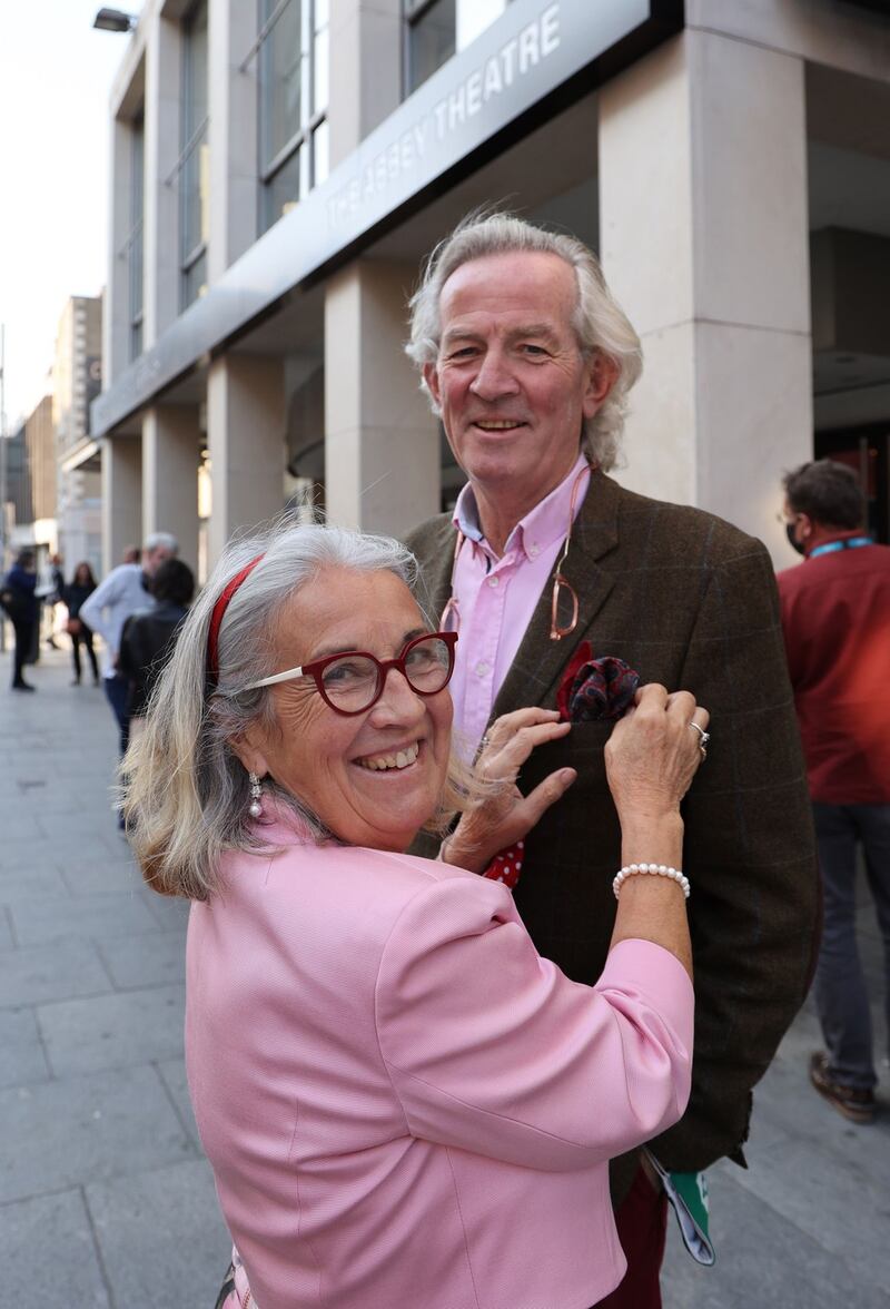 Theatre-goers Katie and Johnny FitzGibbon from Youghal, Cork arriving for the show. Photograph: Nick Bradshaw/The Irish Times
