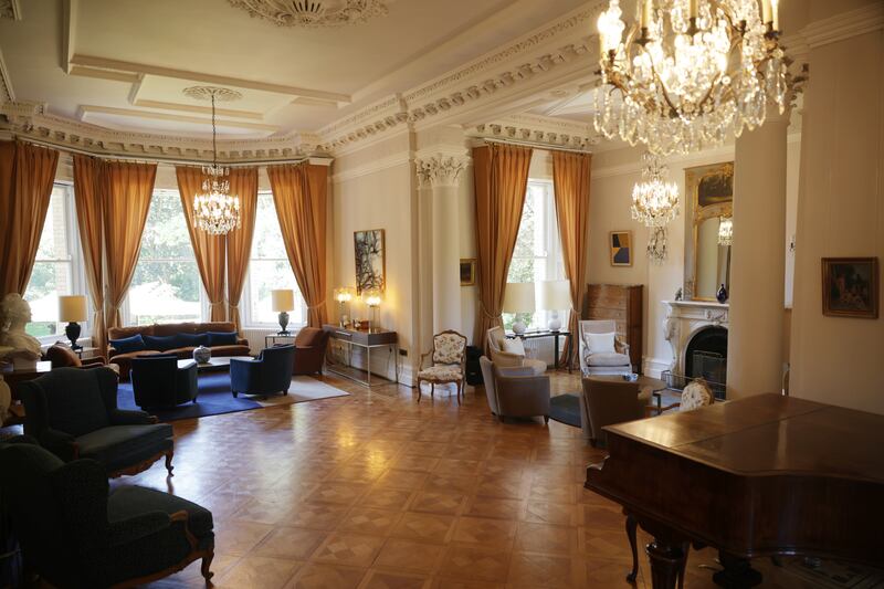 The piano room at the French ambassador's residence. Photograph: Chris Maddaloni