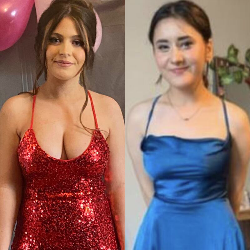 Kiea McCann (17), left, and Dlava Mohammed (16) who died in a crash outside Clones in Co Monaghan on the way to a debs ball on Monday night