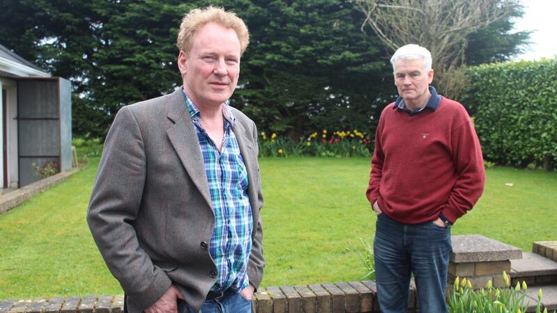 IRA veterans Brexit feature - pix Colm Lynagh and Tommy McKearneyFormer republican prisoner Colm Lynagh (left) and former Provisional IRA hunger striker Tommy McKearney in Monaghan Town. Photograph: Simon Carswell Taken: March 31st, 2017. Simon Carswell