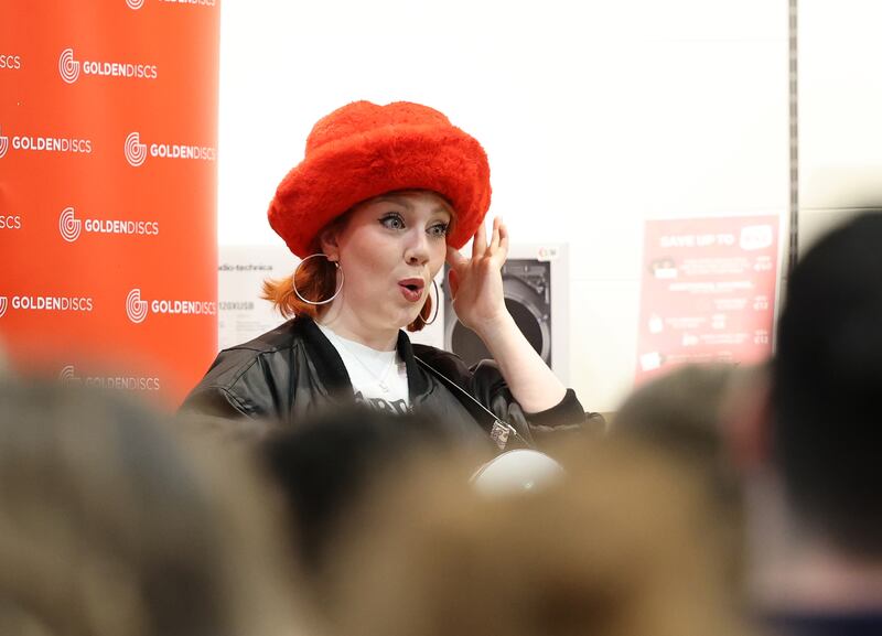 CMAT performing in Golden Discs,  St Stephen's Green shopping centre, Dublin.  Photograph Nick Bradshaw for The Irish Times