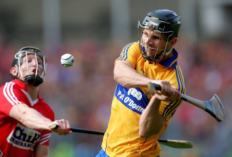 Clare's Domhnall O'Donovan hits the equalising point to force a replay in the 2013 All-Ireland final against Cork. Photograph: Ryan Byrne/Inpho 