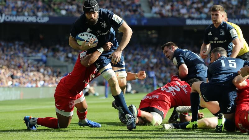 Scott Fardy scoring a try for Leinster against Toulouse. Australian international has proved a hugely influential figure.  Photograph:   David Rogers/Getty Images)