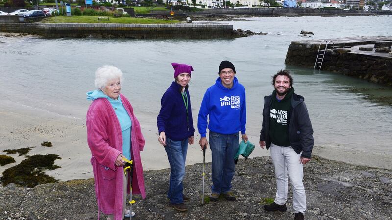 Sandycove swimmers: 'Keeping our beaches clean is of the utmost importance'. Photograph: Cyril Byrne