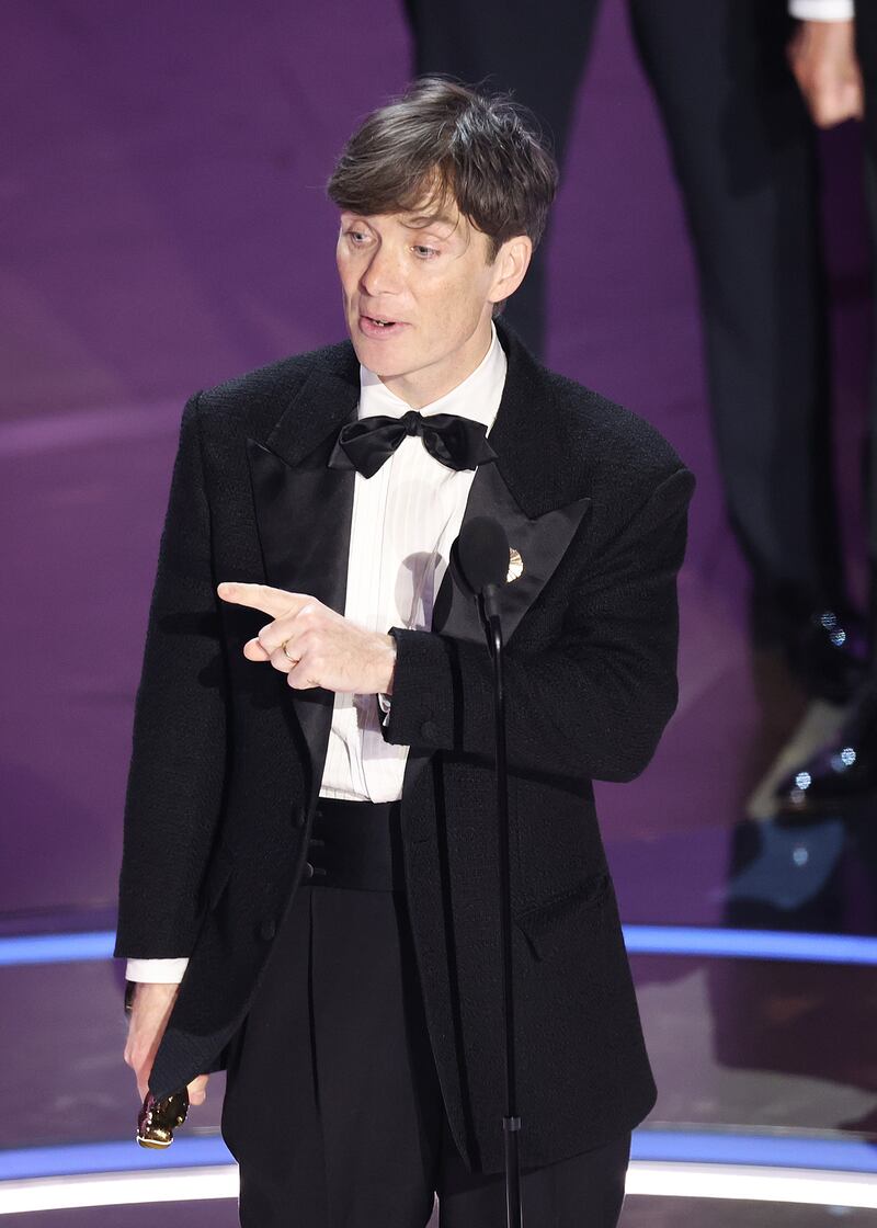 Cillian Murphy during his acceptance speech. Photograph: Rich Polk/Variety/Getty Images