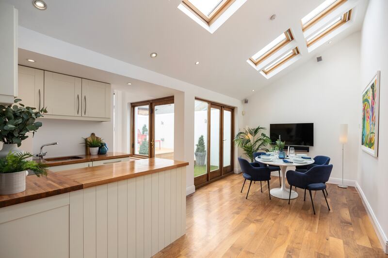 Downstairs kitchen dining area.