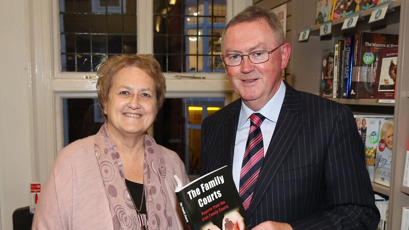 “I believe we should be allowed to work as long as we want and as long as we’re capable of doing the job”: Valerie Cox, pictured with Sean O Rourke at the launch of her book The Family Courts. Photograph: Brian McEvoy
