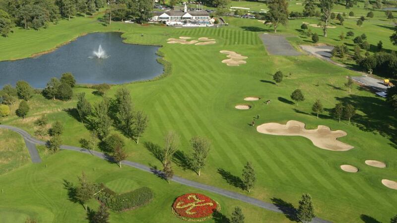 The par-five 18th hole on the North Course at The K Club. Photograph: David Cannon/Getty Images