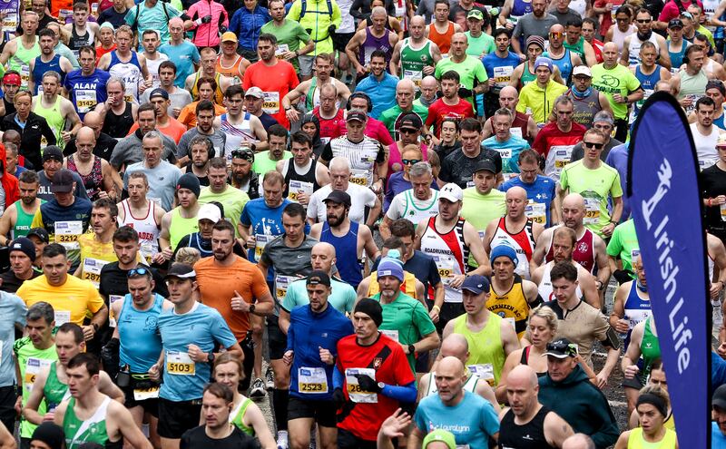 Runners during the 2023 Irish Life Dublin Marathon. Photograph: Ben Brady/Inpho