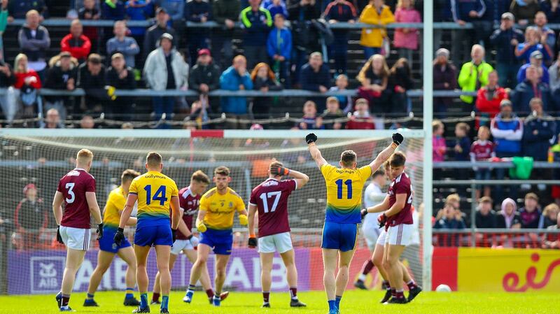 Cathal Cregg celebrates a late point. Photo: Tommy Dickson/Inpho