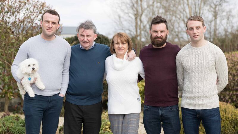 Larry and Bernie Brennan with their sons Fergal, Colin and Kevin. Photograph: Eamon Ward