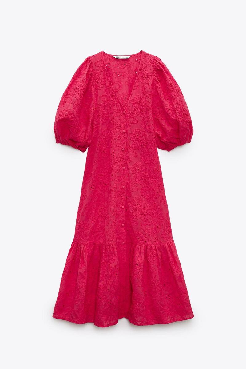 Red dress, €49.95, Zara.