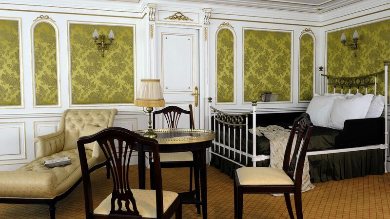 Recreation of a first class bedroom on the ‘Titanic’. Photograph: Getty