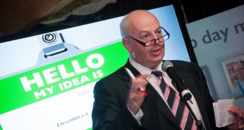 Irish entrepreneur and chairman of the Insomnia Coffee Company, Bobby Kerr, speaking at the first start-up night.