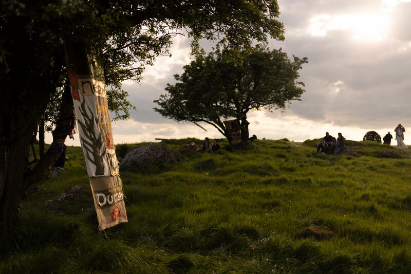 Late afternoon at the 2025 Bealtaine Fire Festival at the Hill of Uisneach in Co Westmeath. All photographs: Chris Maddaloni