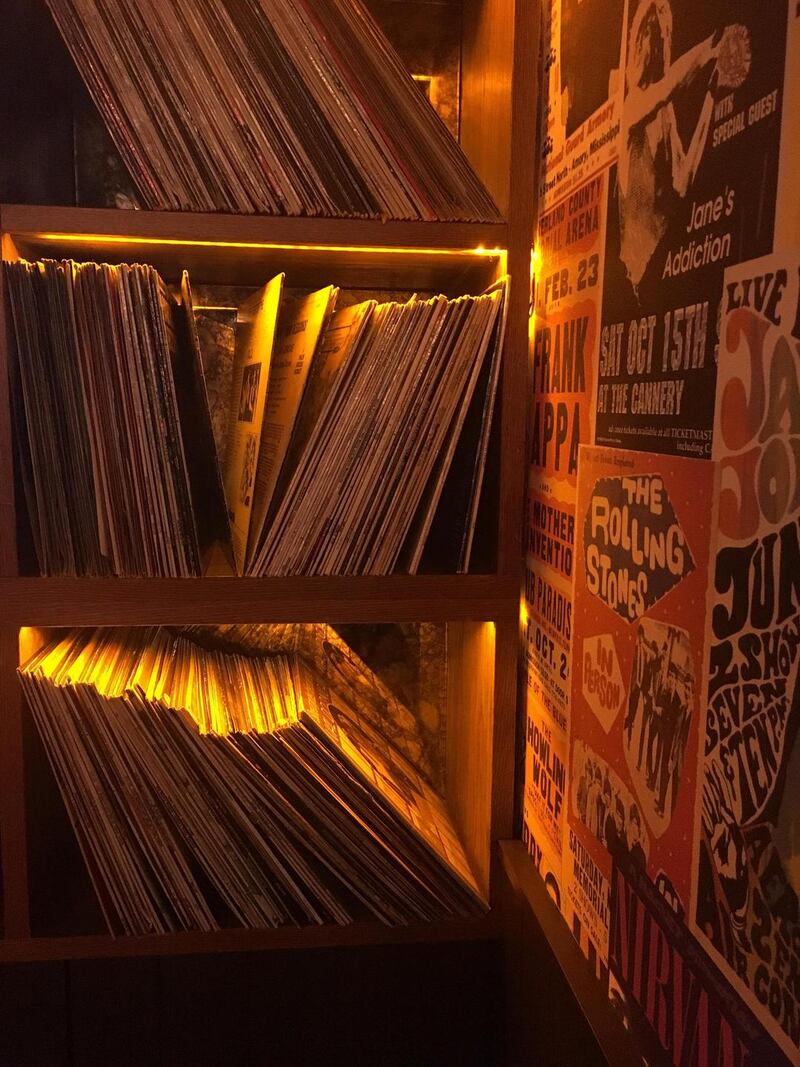 The Hard Rock Cafe Dublin  has a wall of vinyl, with over 5,000 albums