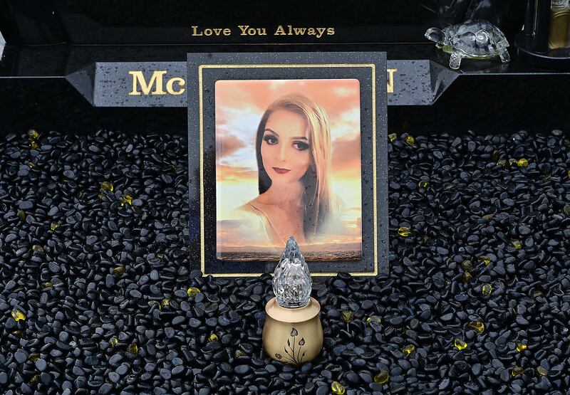 Shannon McQuillan's grave. The 19-year-old was into make-up and had 'the most beautiful ginger hair', her father says. Photograph: Arthur Allison/Pacemaker Press