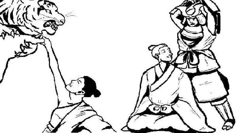 Illustrations  by Tania Stokes in  ‘A Path Home: Conair Siar’ accompanying the Zen koans, or wisdom stories.