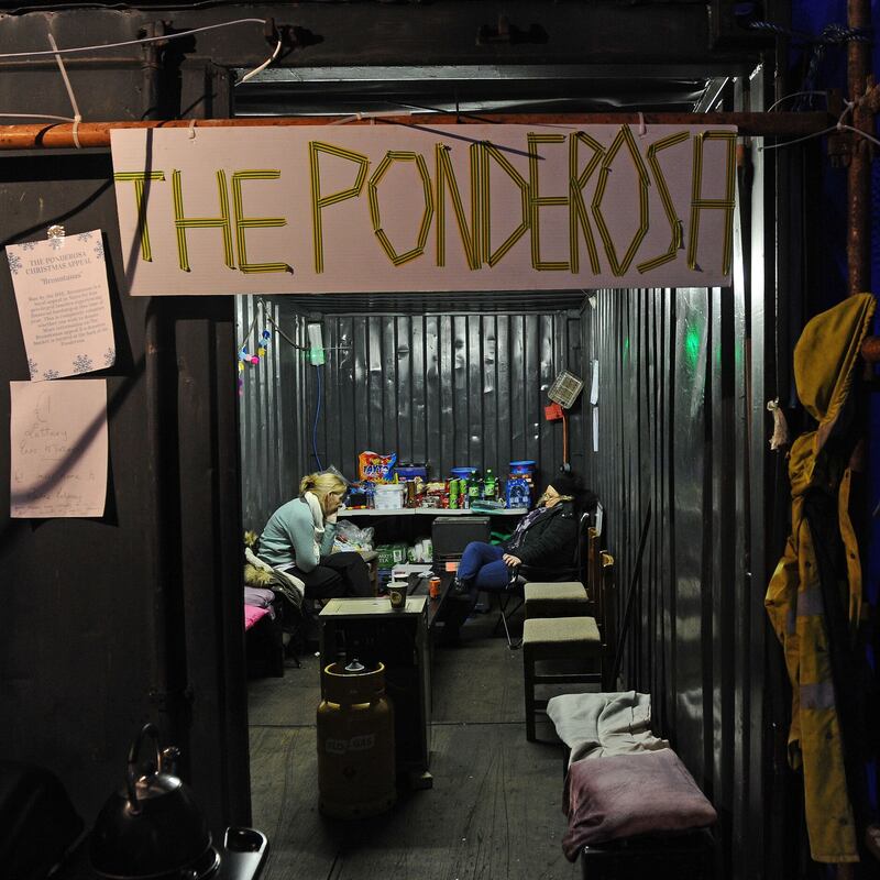 Inside the reconfigured shipping container outside the Achill Head Hotel. Photograph: Conor McKeown