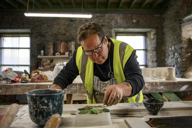 Plaster and scagliola specialist Kevin Holbrook at Castle Freke, west Cork.
Photograph: Daragh Mc Sweeney/Provision