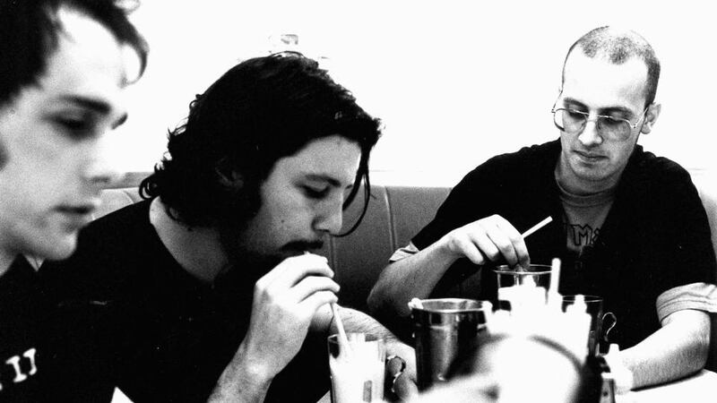 Patrick Freyne (centre) with Daragh Keogh and Paul Clancy, his fellow members of National Prayer Breakfast. NPB. Circa 2000-2001.