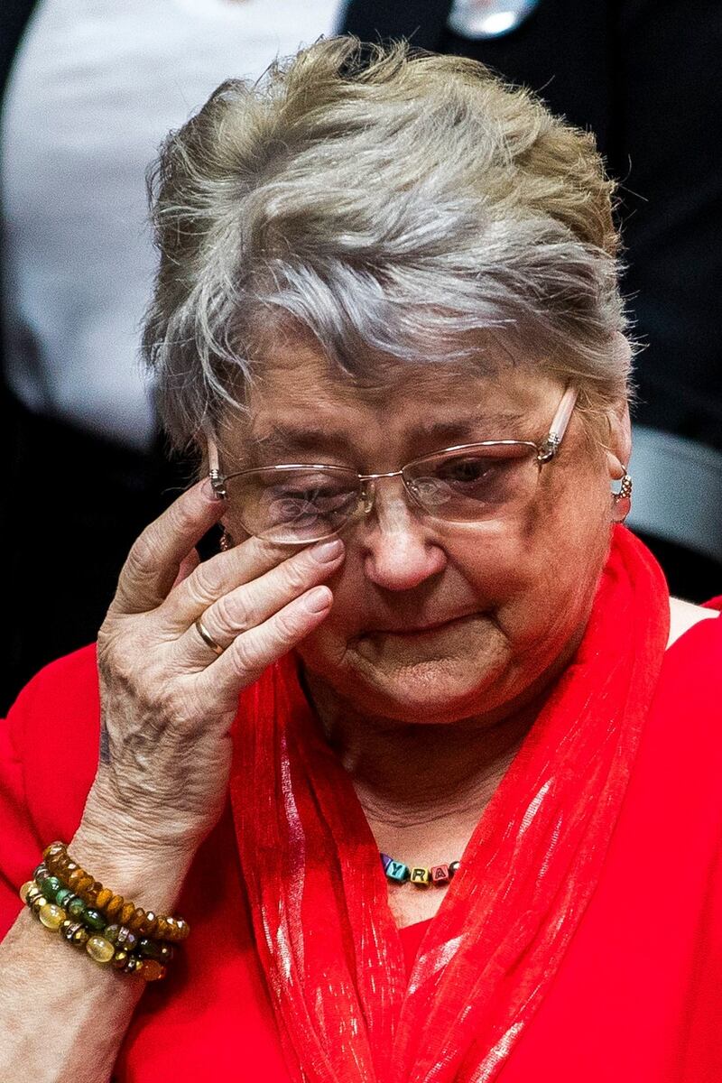 Joan McKee, mother of Lyra McKee, at the launch of her daughter’s first book. Photograph: Liam McBurney/PA Wire