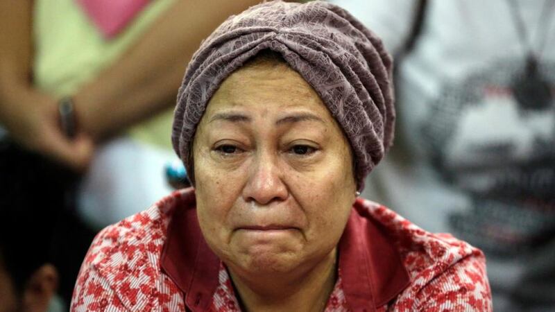 A relative of a person on the crashed Malaysia Airlines flight cries at Kuala Lumpur International Airport yesterday. Photograph: Ahmad Yusni/EPA