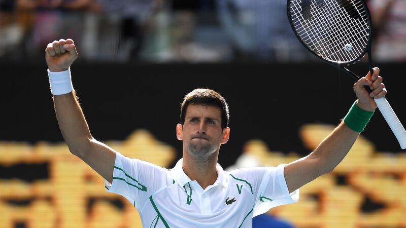 Novak Djokovic beat Yoshihito Nishioka in straight sets. Photograph:  Lukas Coch/EPA