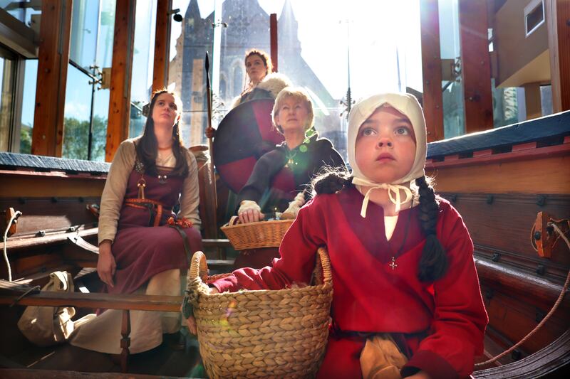 Katherine McCormack (left) : 'Our new exhibition is on Viking women. They are becoming more of a hot topic in archaeology. They came to Ireland too.' Photograph: Dara Mac Dónaill 






