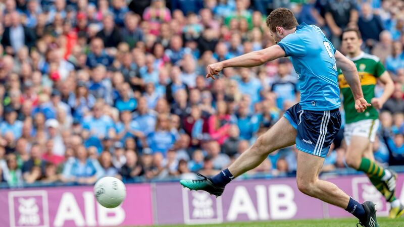 Dublin’s Jack McCaffrey scores his  goal. Photograph: Morgan Treacy/Inpho