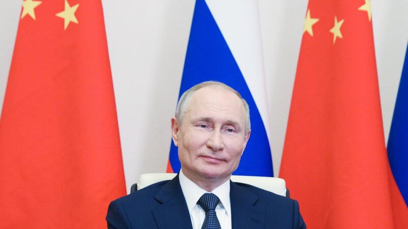 Russian president Vladimir Putin. Building a wall between itself and the West will likely see Russia become  a client state of China. Photograph:  Sergei Ilyin/Kremlin Pool/Sputnik/EPA