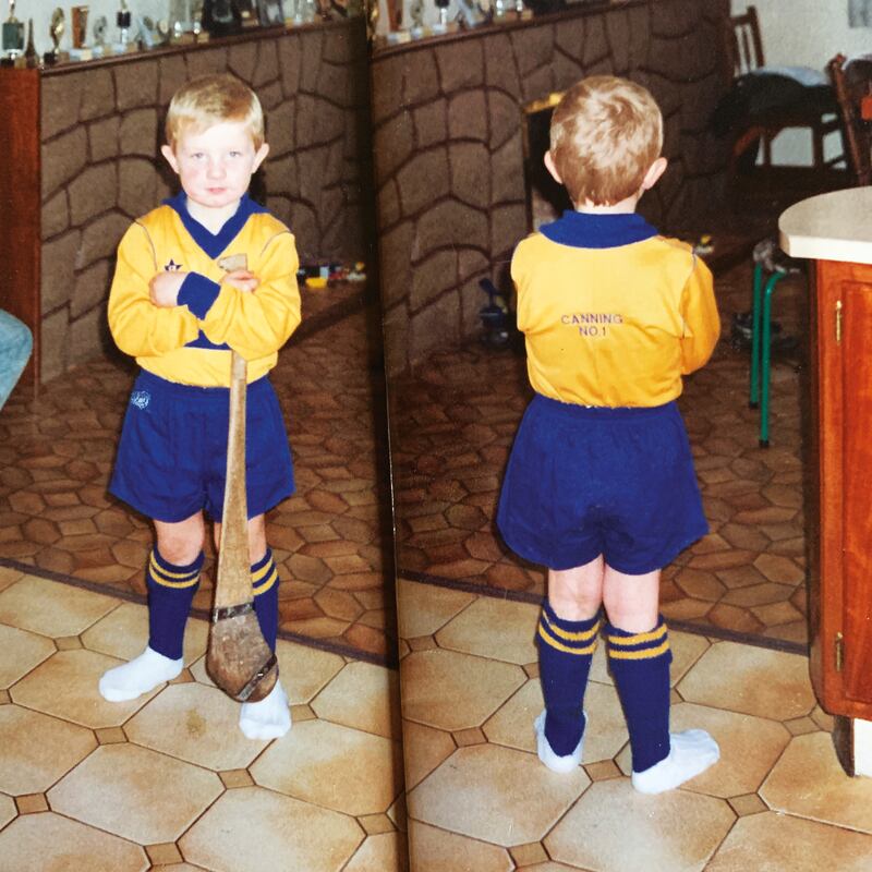 Young Joe in full Portumna kit for his role as a mascot in 1995 county final