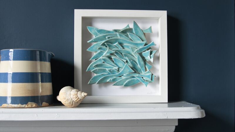 Framed ceramic fish from Karo Art