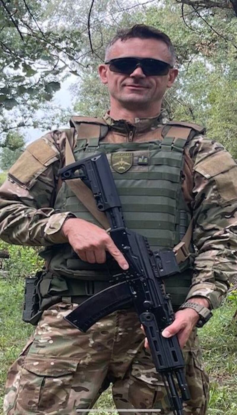 Ukrainian supreme court judge Yuriy Chumak, who joined the country's territorial defence forces when Russia launched its all-out invasion last February. 'There were lots of judges and others who were exempt from conscription. But we wanted to protect Kyiv.' Photograph courtesy of Yuriy Chumak