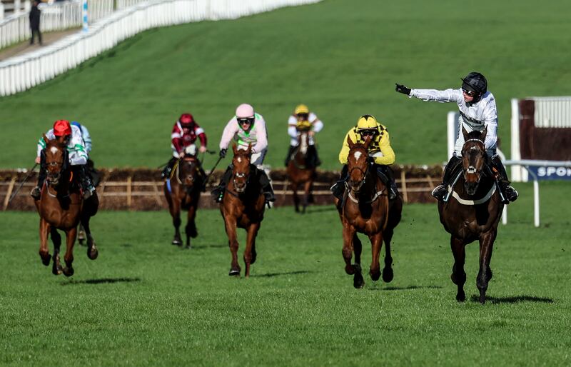 Nico de Boinville aboard Constitution Hill stretches away to win the Champion Hurdle in 2023. Photograph: Tom Maher/Inpho