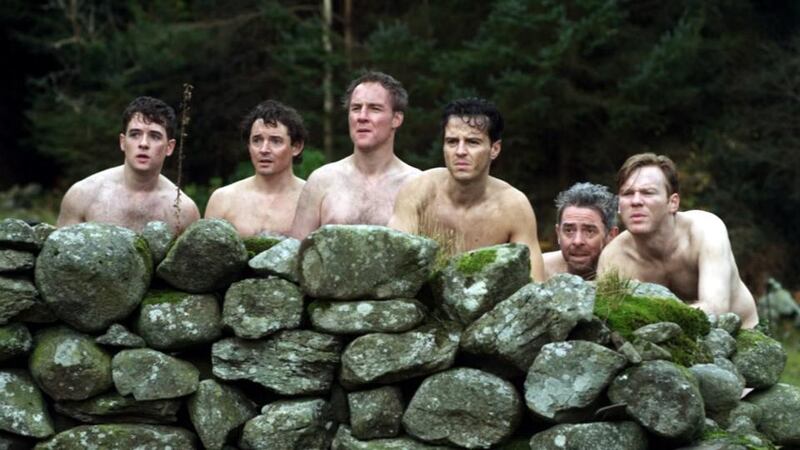 Michael Legge, Hugh O'Conor, Peter McDonald, Andrew Scott, Andrew Bennett and Brian Gleeson in 'The Stag'