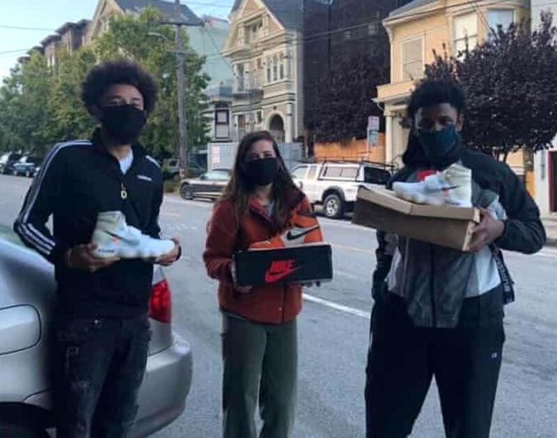 Demi Skipper as she trades items for valuable sneakers. Photograph: Demi Skipper/Instagram