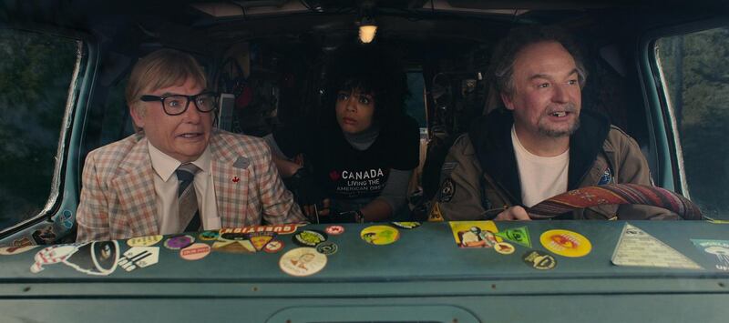 Mike Myers, Lydia West and Mike Myers (again) in The Pentaverate. Photograph: Netflix