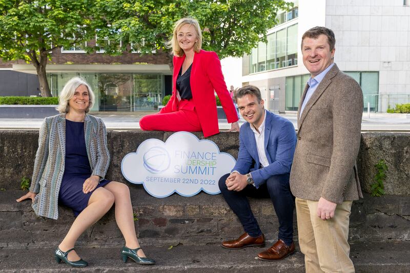 Pictured at the launch of the Finance leadership Summit 2022 were Ceara McGovern, senior consulting manager at Sia Partners; SAP Gillian Peters, director business development at CPA Ireland; Brian Mortimer, VP new customer success Ireland and David Neville, chief executive of Investnet Events

