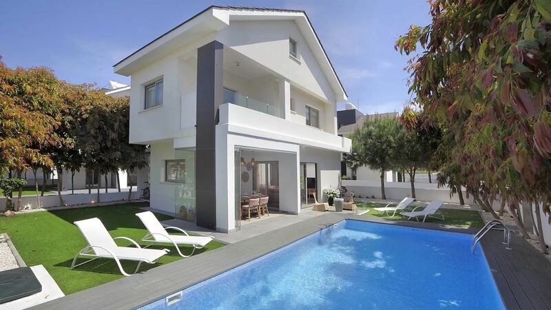 This three-bedroom home in Larnaca comes with its own pool