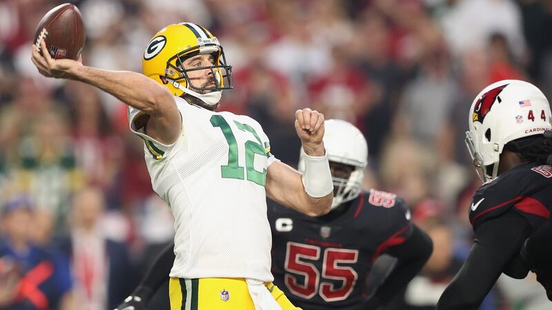 On Tuesday, Aaron Rodgers and the Green Bay Packers were fined for breaching Covid-19 protocols. Photo: Christian Petersen/Getty Images